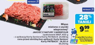 Mięso mielone z szynki wieprzowej JAKOŚĆ Z NATURY CARREFOUR promocja w Carrefour Market