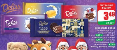 Czekolada Deliss różne rodzaje promocja w Dino