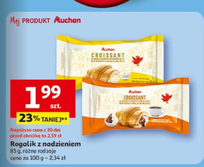 Rogal z nadzieniem kakaowym Auchan promocja