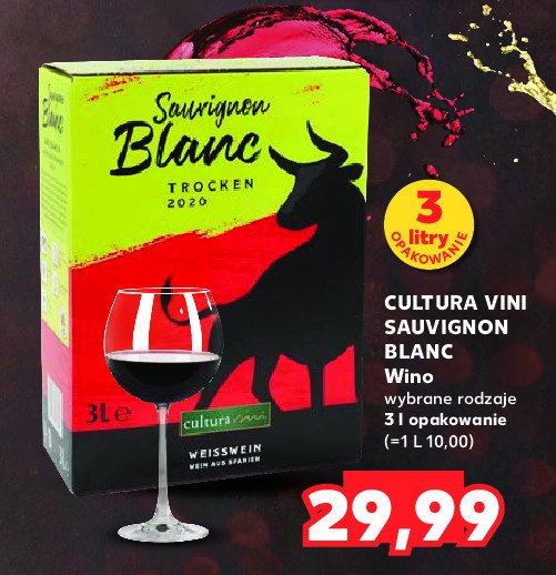 Wino CULTURA VINI SAUVIGNON BLANC promocja