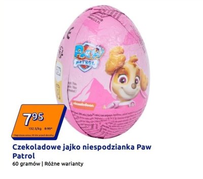 Czekoladowe jajko niespodzianka Paw Patrol promocja w Action