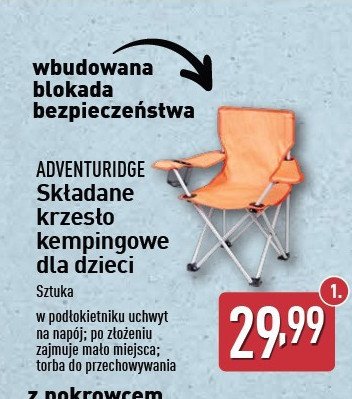 Krzesło kempingowe ADVENTURIDGE promocja w Aldi