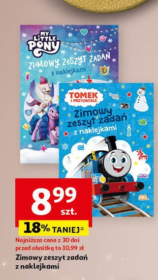 Zimowy zeszyt zadań z naklejkami - my little pony promocja w Auchan