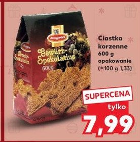 Ciasteczka korzenne BORGGREVE GEWURZ-SPEKULATIUS promocja