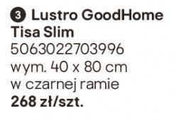 Lustro GoodHome Tisa Slim promocja w Castorama
