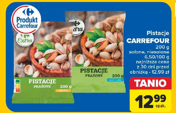 Pistacje prażone solone Carrefour promocja