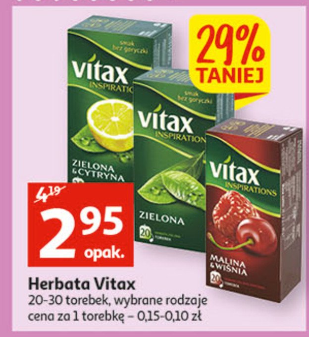 Herbata zielona & cytryna Vitax promocja