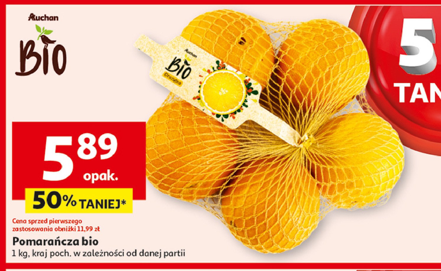 Pomarańcze bio promocja w Auchan