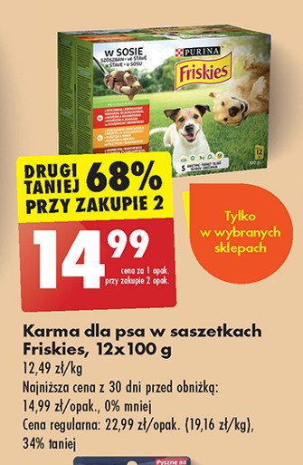 Karma dla psa w sosie z 4 x wołowiną i ziemniakami + 4 x z kurczakiem i marchewką + 4 x z jagnięciną i marchewką Friskies adult Purina friskies promocja