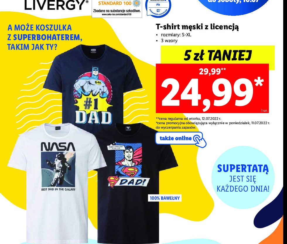 T-shirt męski s-xl nasa Livergy promocje
