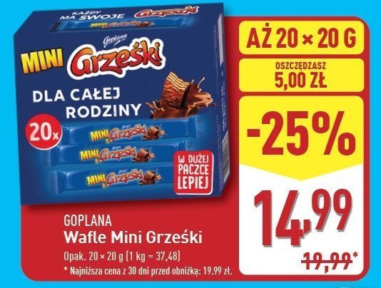 Wafelek kakaowy Grześki mini promocja