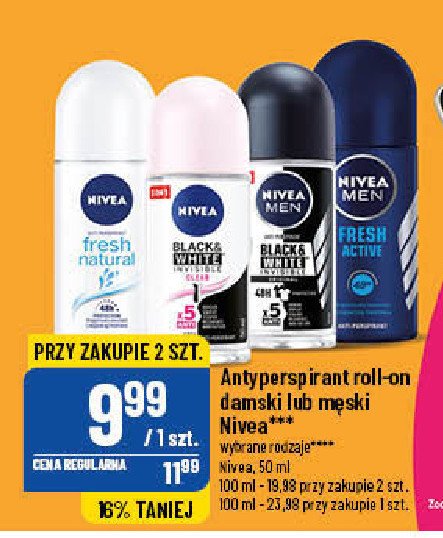 Antyperspirant clear Nivea invisible black & white promocje