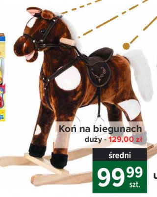Ko艅 na biegunach 艣redni 56cm br膮zowy Dodo promocja