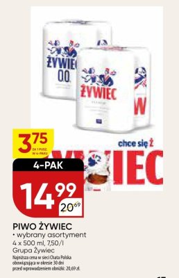 Piwo ŻYWIEC wybrany asortyment 4-PAK promocja w Chata Polska