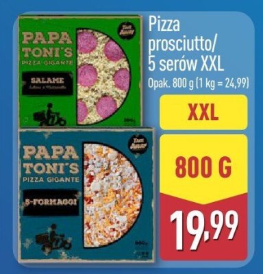 Pizza prosciutto XXL  promocja w Aldi
