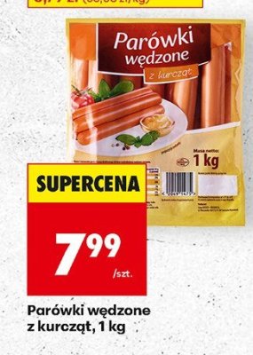 Parówki wędzone z kurczą, 1kg promocja w Biedronka