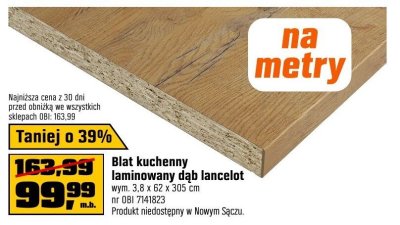 Blat kuchenny laminowany dąb lancelot promocja w OBI