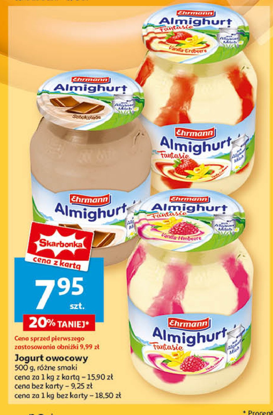 Jogurt fantasia waniliowo malinowy Ehrmann almighurt promocja