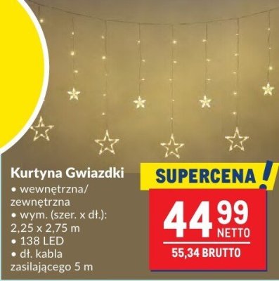 Kurtyna Gwiazdki oświetleniowa zewnętrzna / wewnętrzna promocja w Makro
