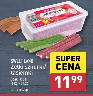 Żelki sznurki truskawkowe Sweetland promocja