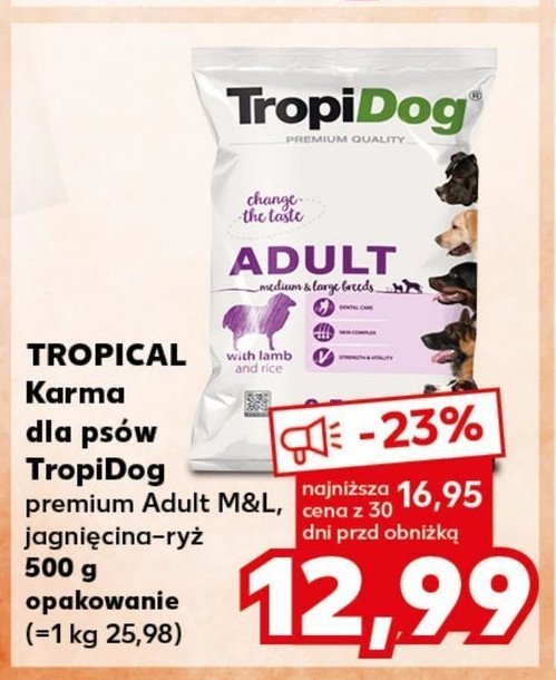 Karma dla psa z jagnięciną dla małych ras Tropidog promocja