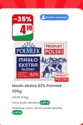 Masło ekstra 82%  promocja w Dino
