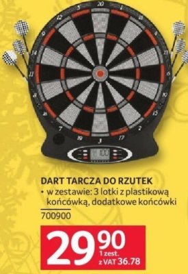 Dart na rzutki w zestawie: 3 lotki z plastikową końcówką, dodatkowe końcówki promocja w Selgros