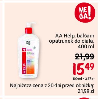Balsam opatrunek do ciała odżywienie dla skóry ekstremalnie suchej Aa help promocja