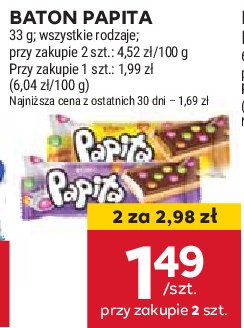 Baton mleczny Papita promocja w Stokrotka