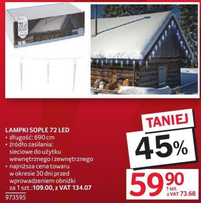 Lampki sople 72 LED promocja w Selgros