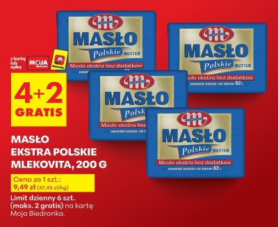 Masło Ekstra Polskie Mlekovita promocja w Biedronka