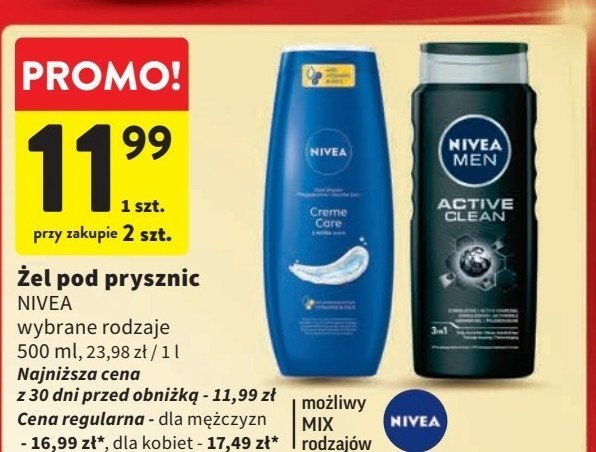 Żel pod prysznic Nivea creme care promocja w Intermarche