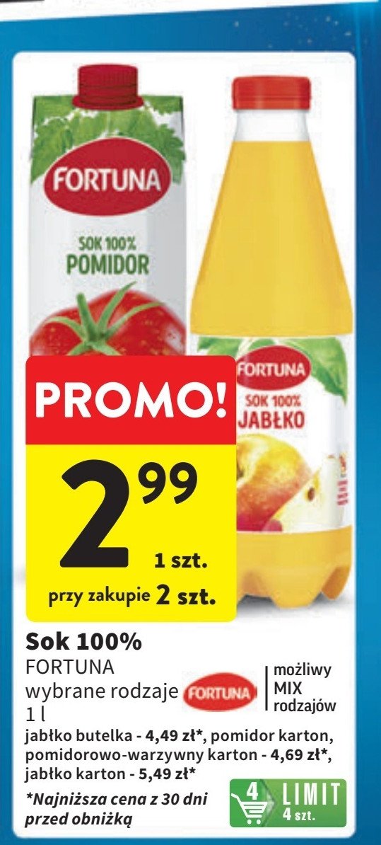 Sok jabłkowy Fortuna promocja w Intermarche