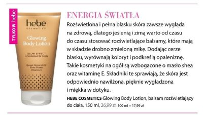 Balsam HEBE COSMETICS Glowing Body Lotion, rozświetlający do ciała promocja w Hebe