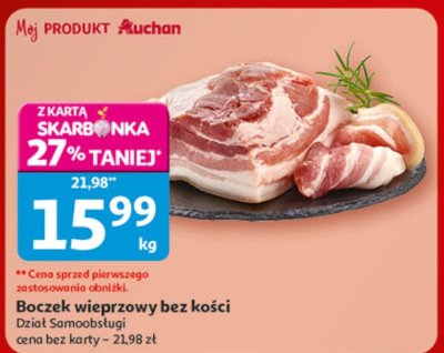 Boczek wieprzowy bez kości promocja w Auchan
