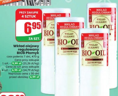 Wkład olejowy regulowany BIO8 Płomyk czas palenia 7 dni, 470 g promocja w Dino