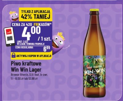 Piwo kraftowe Win Win Lager Browar Bionic promocja w POLOmarket