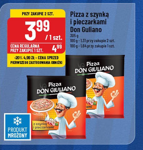 Pizza z szynką i pieczarkami Don giuliano promocja