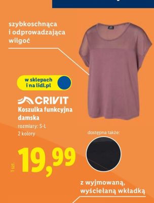 Koszulka funkcyjna damska Crivit promocja w Lidl