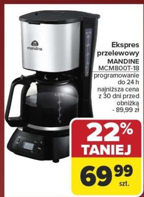 Ekspres przelewowy MANDINE MCM800T-18 promocja w Carrefour