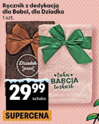 Ręcznik z dedykacją dla Babci, dla Dziadka promocja w Delikatesy Centrum