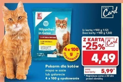 Karma dla kotów mięso w galarecie K-classic promocja w Kaufland