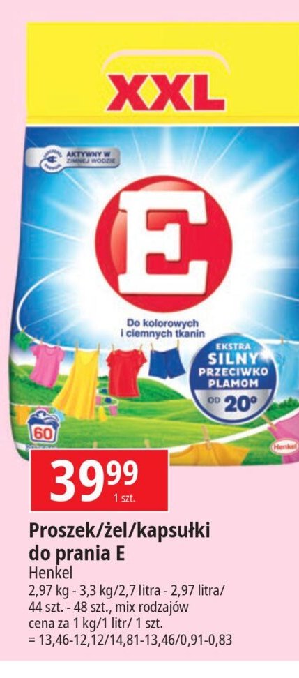 Proszek do prania kolor E active enzym 6 promocja