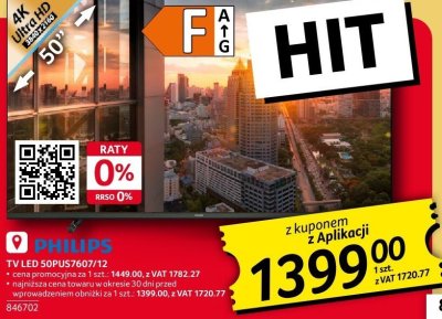 Telewizor Philips 50PUS7607/12 promocja w Selgros