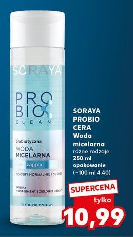 Woda micelarna nawilżająca Soraya probio clean promocja