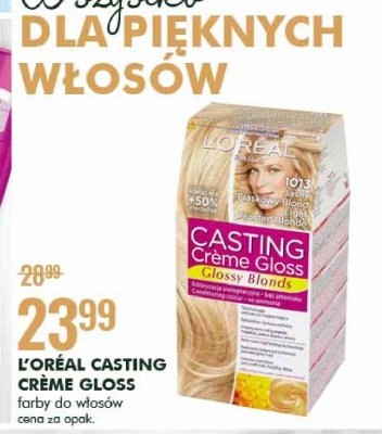 Farba do włosów jasny lodowy blond 1013 L'oreal casting creme gloss glossy blonds promocja