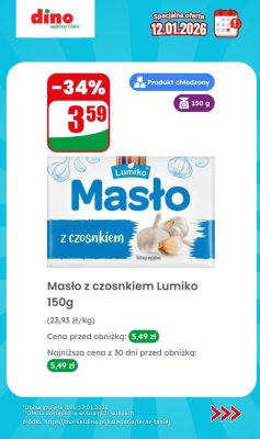 Masło z czosnkiem Lumiko 150g promocja w Dino