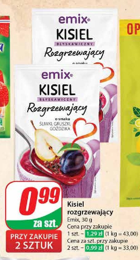 Kisiel rozgrzewający śliwka gruszka goździki Emix promocja