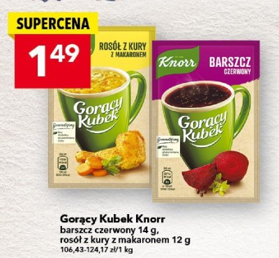 Gorący Kubek Knorr rosół z kury z makaronem promocja w LEWIATAN