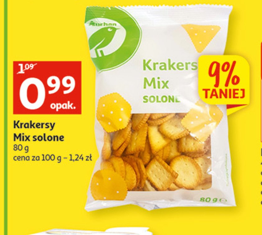 Krakersy mix solone Auchan promocja